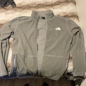 XL grey north face zip up jacket